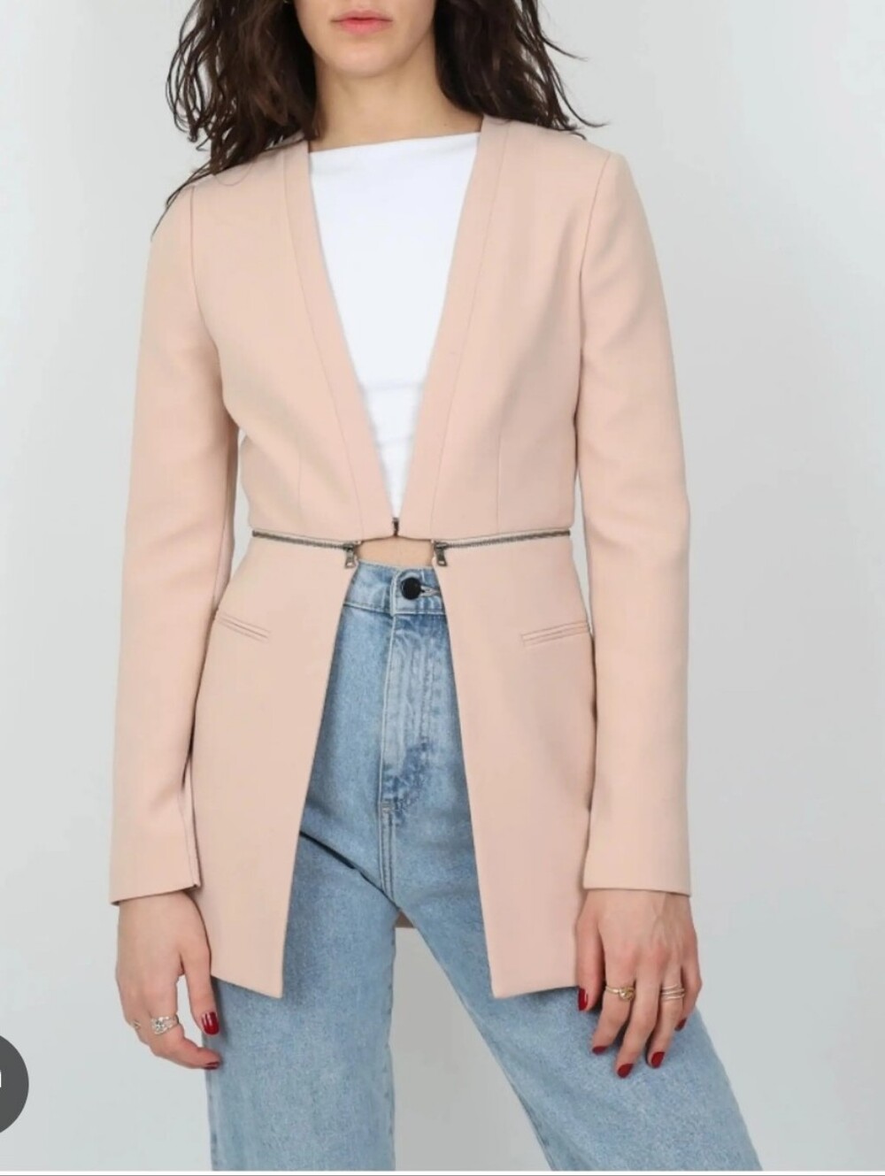 BCBGMaxAzria Light Pink Blazer Size Medium